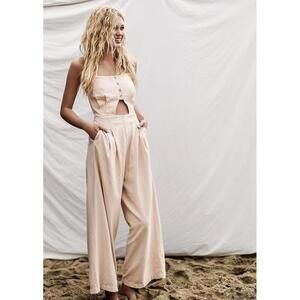 NWOT Free People Beige Marbella Cutout One Piece size S